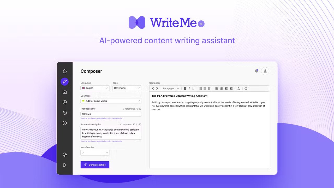 WriteMe.ai: Elevate Your Writing Game to New Heights - AIDIGITALBOX.com ...