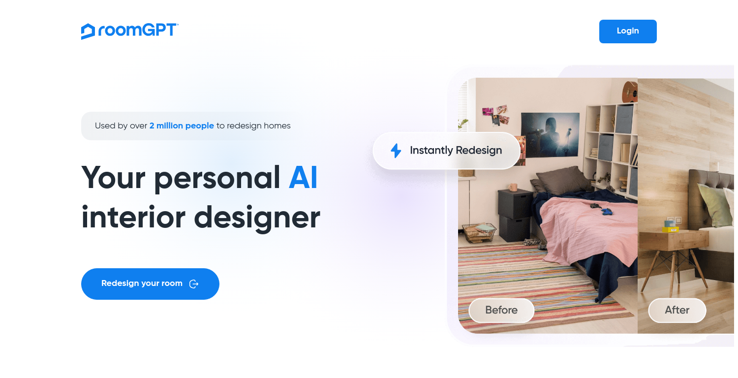 RoomGPT: AI Interior Designer for Seamless Space Redesign