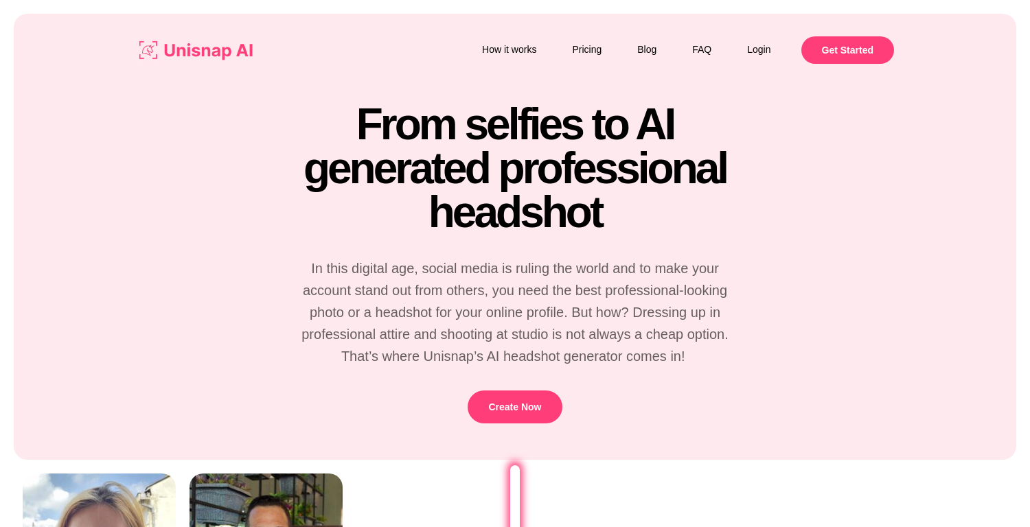 Unisnap.ai: AI Headshot Maker for Stunning Profiles