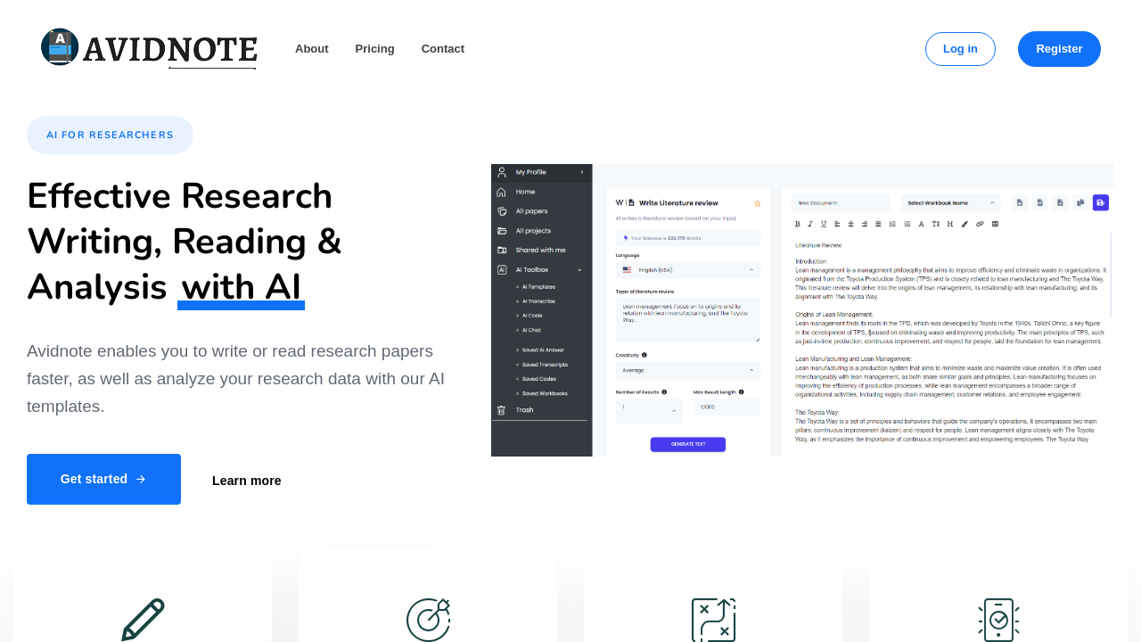 Avidnote: Accelerate Your Research Writing with AI Assistance