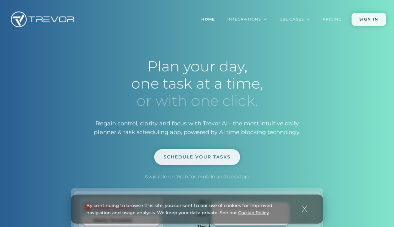 Trevor AI: Streamline Daily Planning with Task Scheduler