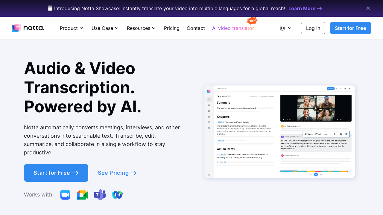 Notta.ai: Seamless Meeting Transcription & Collaboration