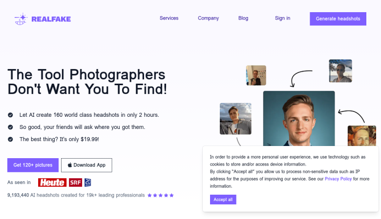 Real Fake Photos: Instant Professional Headshots Made Easy
