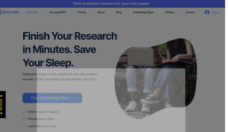 Sourcely: Easy Academic Source Discovery in Research