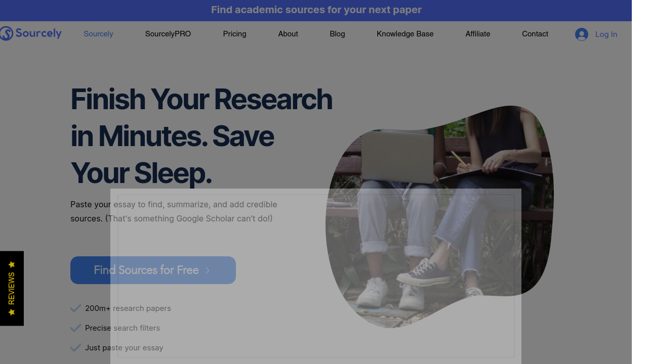 Sourcely: Easy Academic Source Discovery in Research