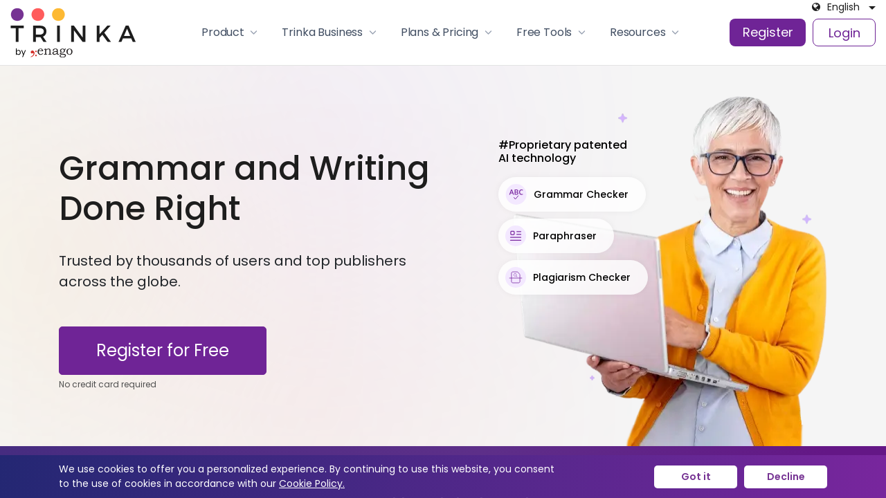 Trinka: AI Grammar Checker & Plagiarism Detector