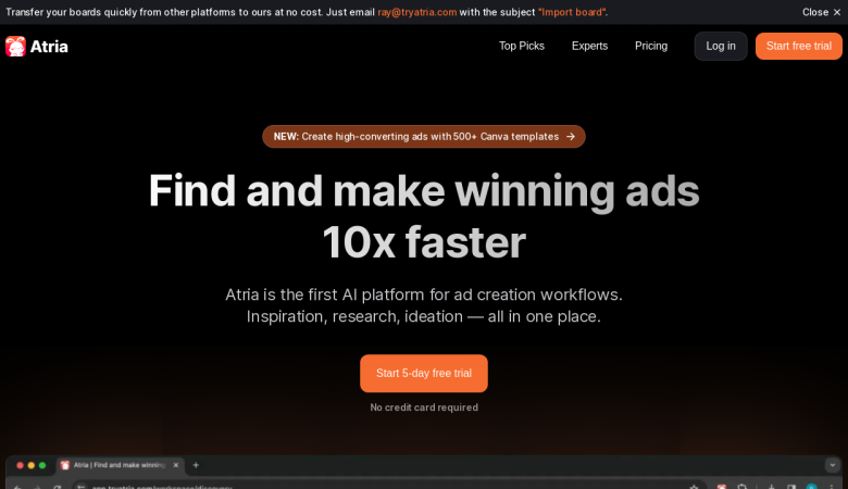 Atria: Accelerate Ad Creation 10x Faster