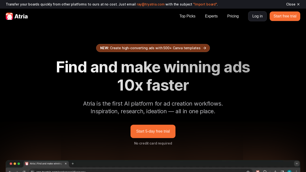 Atria: Accelerate Ad Creation 10x Faster