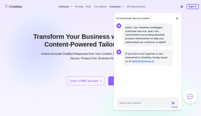 ChatMax: Boost Customer Service with Secure AI Chatbot