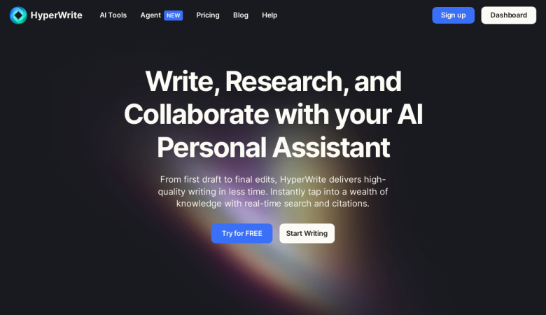 HyperWrite: AI Writing Assistant for Efficient Research & Collaboration
