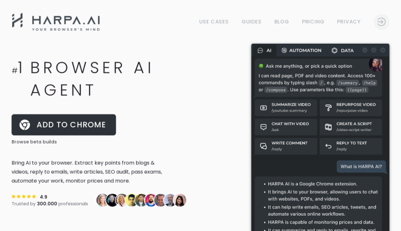 HARPA.AI: Supercharge Your Browser with AI Automation Tools