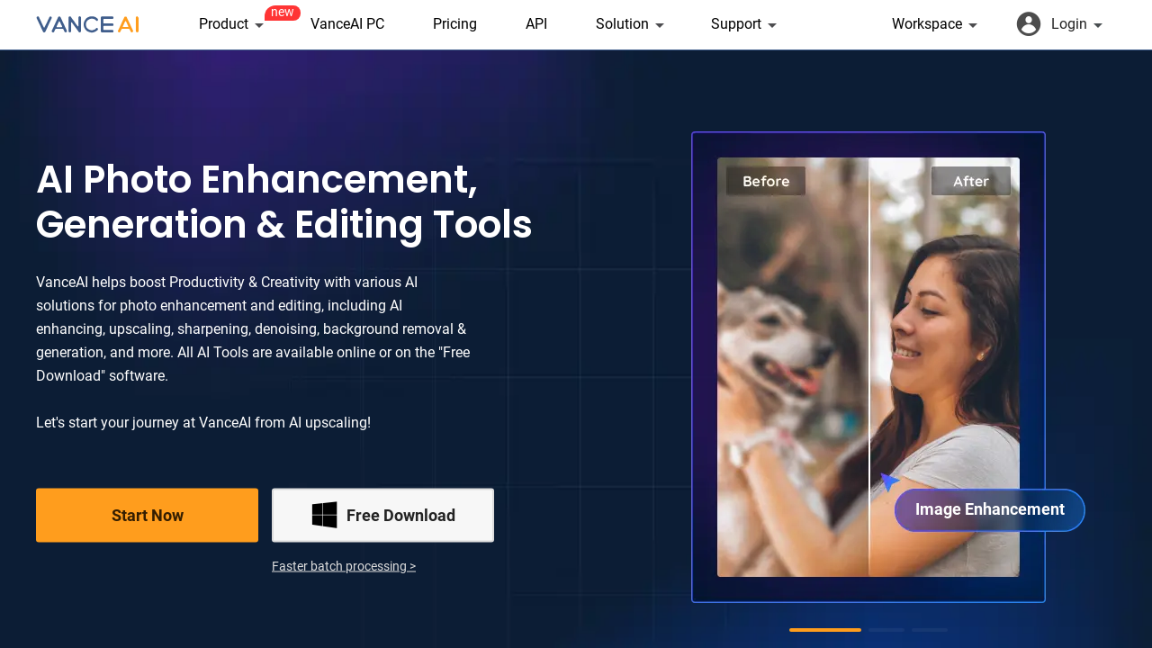VanceAI: Best AI Tools for Photo Enhancement & Editing