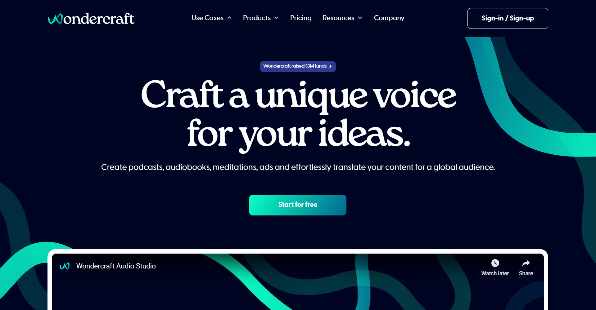 Wondercraft: Create Podcasts, Ads & Audiobooks Easily