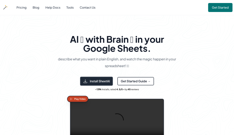 SheetAI: Automate Google Sheets with Advanced AI Functions