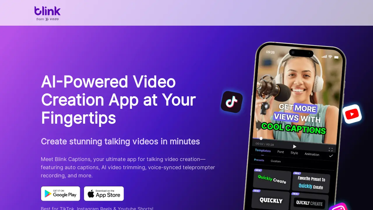 BlinkVideo.ai: Fast & Easy AI Video Editing Tools