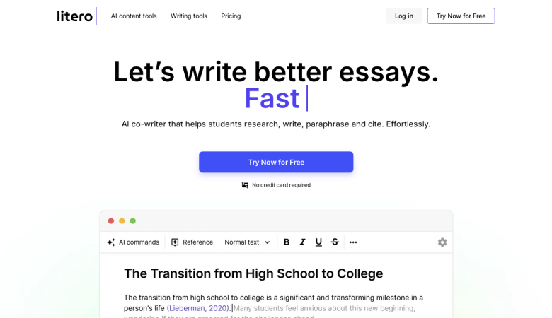 Litero.ai: Unrivaled Co-Writing AI for Academic Excellence