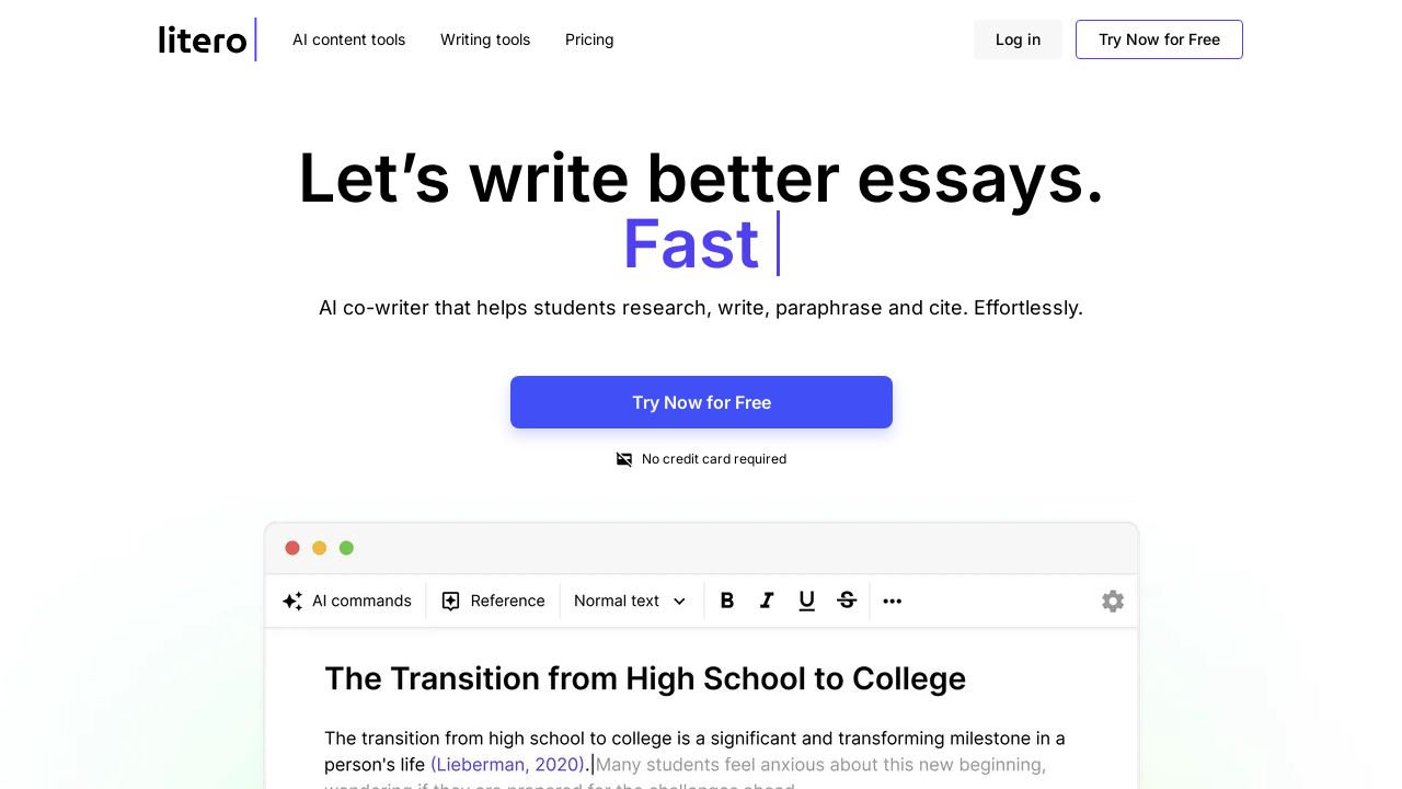 Litero.ai: Unrivaled Co-Writing AI for Academic Excellence