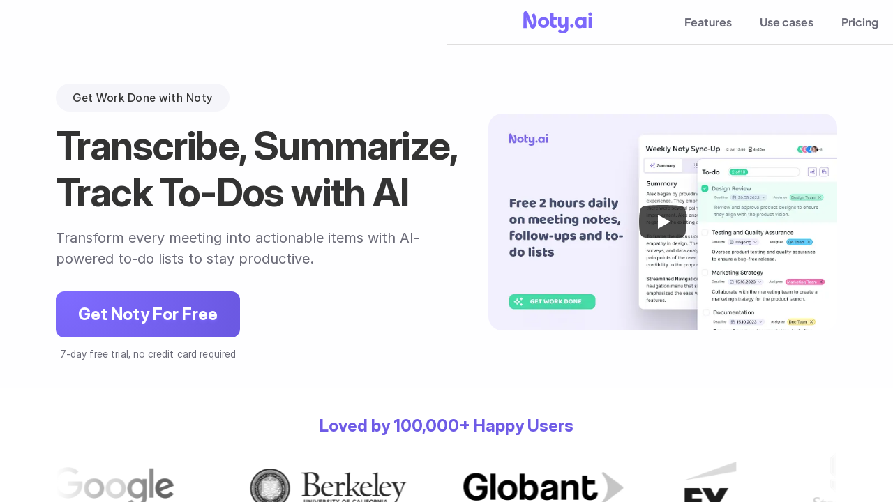 Noty.ai: Meeting Transcriptions & Summaries for Teams