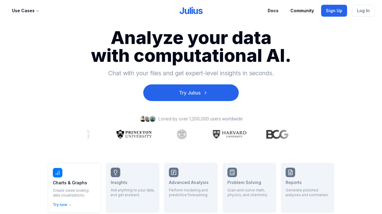 Julius AI: Computational AI for Data Insights and Forecasting