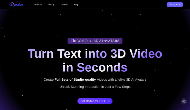 Rendora.ai: Transform Text Into Lifelike 3D Videos