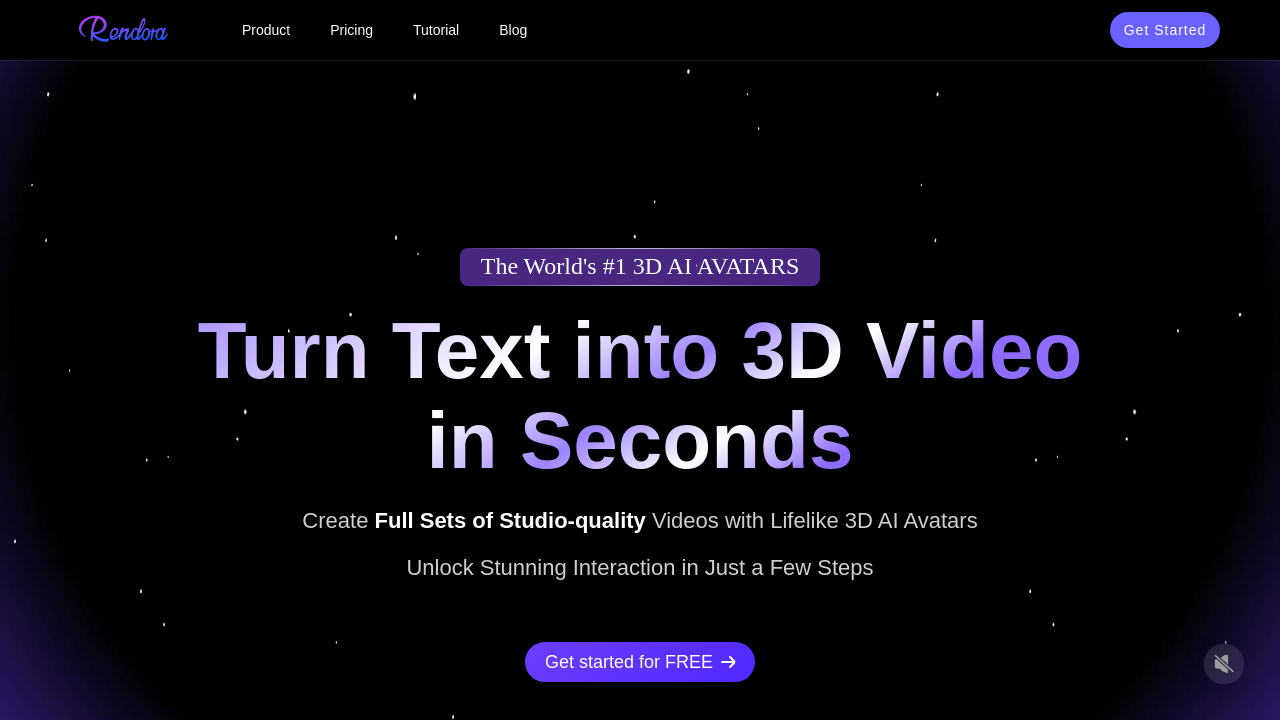 Rendora.ai: Transform Text Into Lifelike 3D Videos