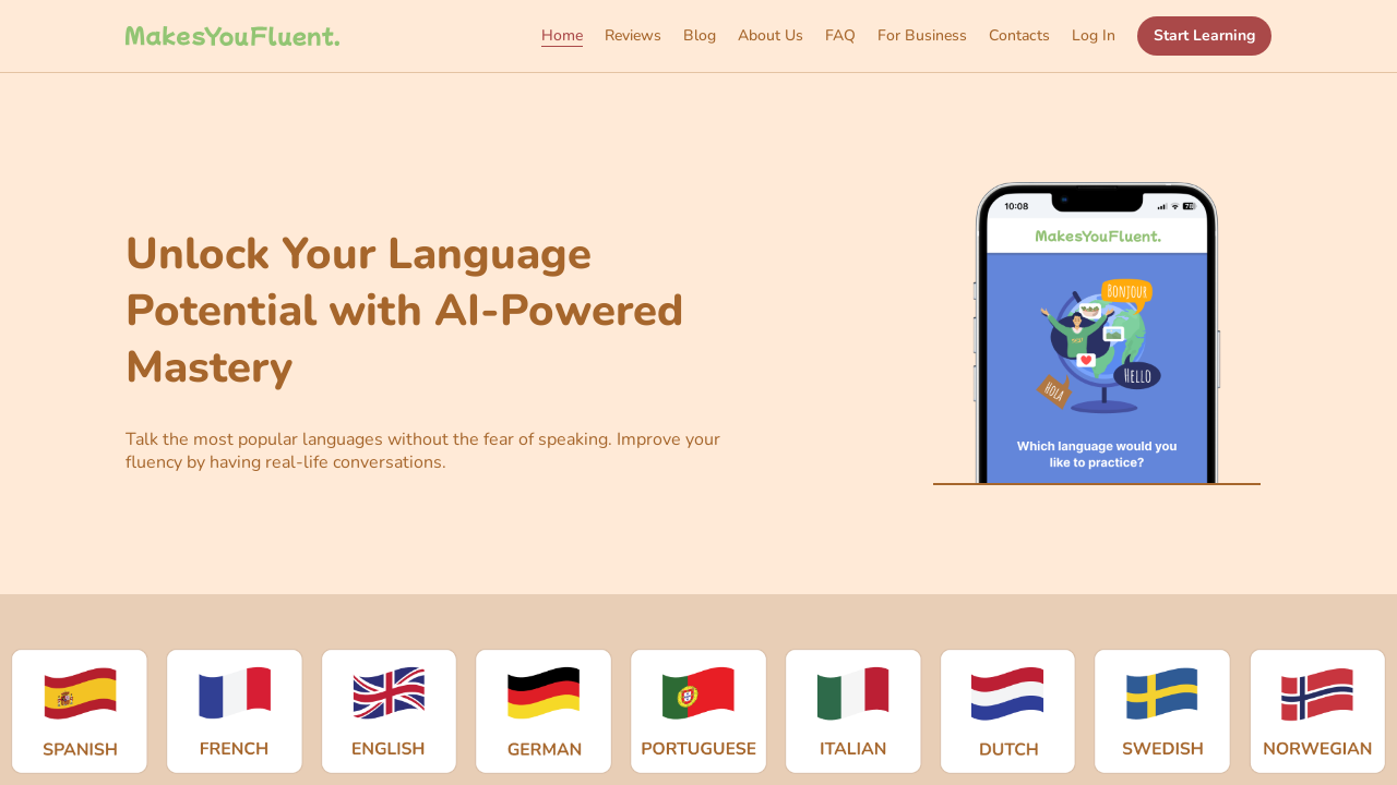 MakesYouFluent: Flexible Language Learning for Fluency