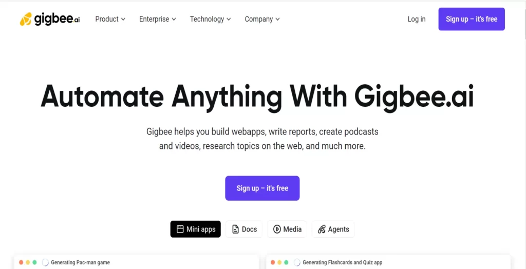 Gigbee.ai: Build Mini Apps and Automate Tasks