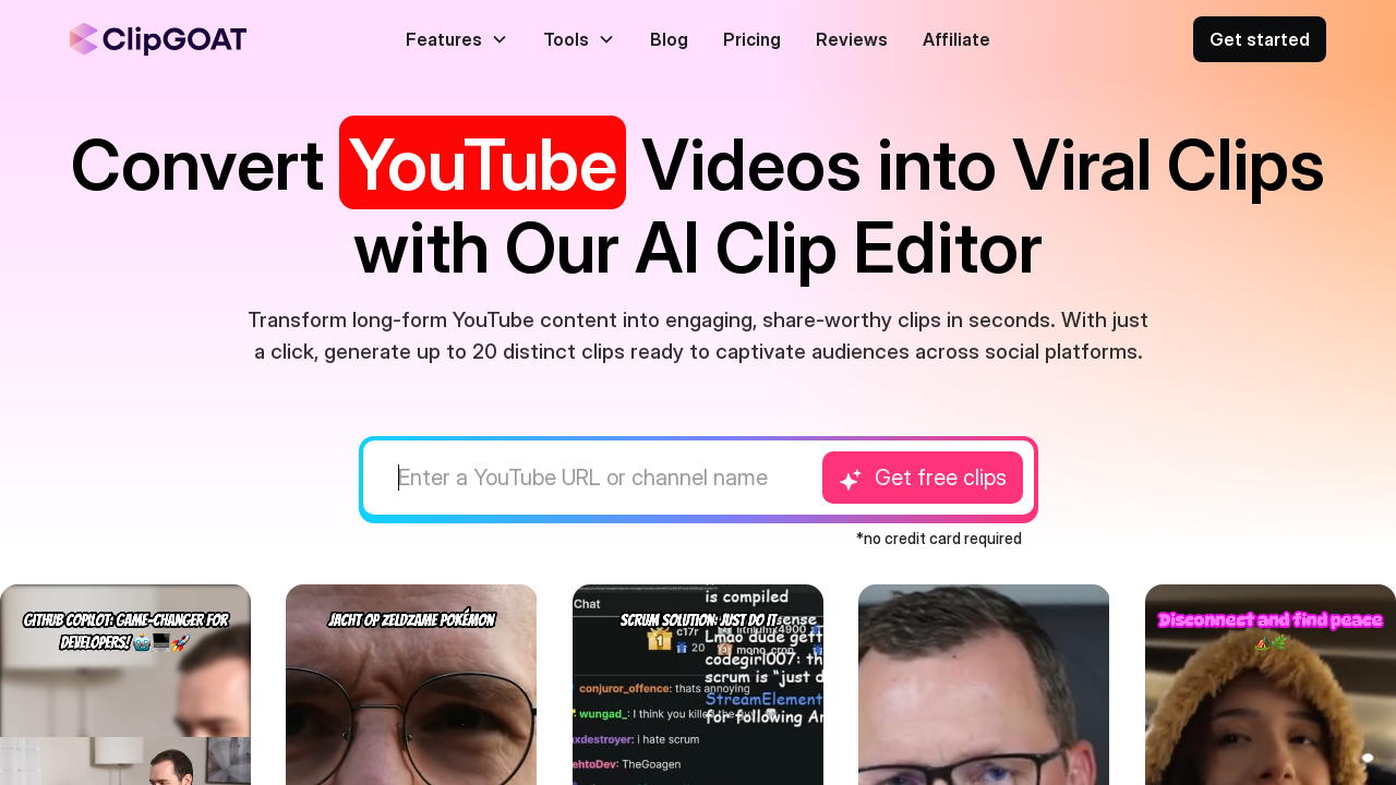 ClipGOAT: Turn YouTube Videos into Viral Clips