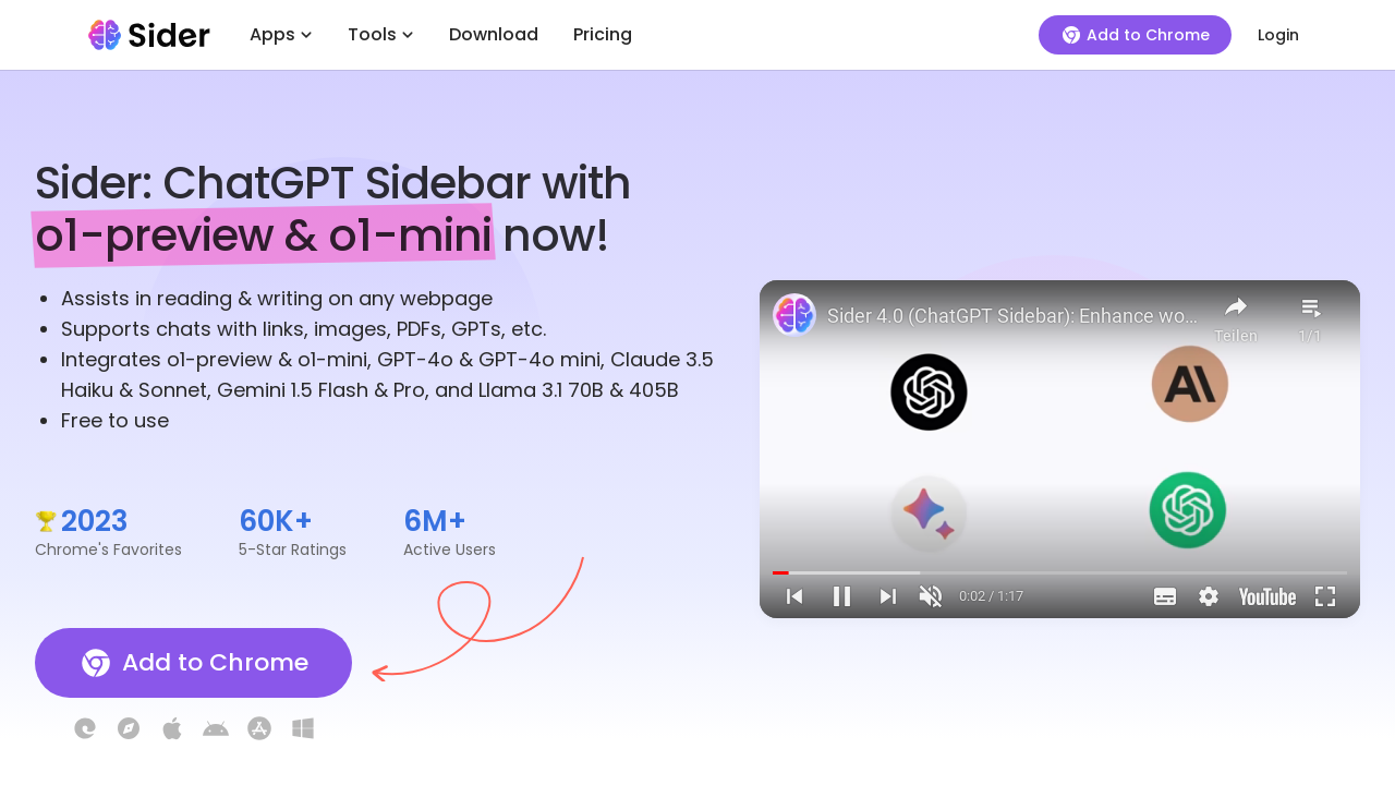 Sider.AI: Advanced ChatGPT Sidebar for Productivity