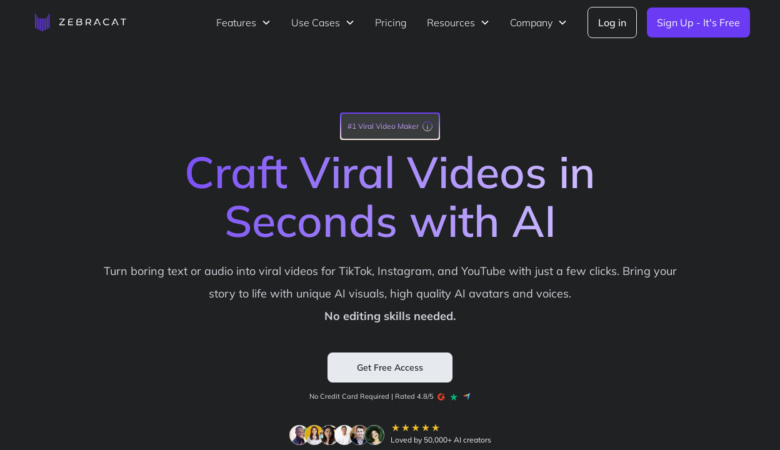 ZebraCat AI: Viral Videos with Unique AI Visuals