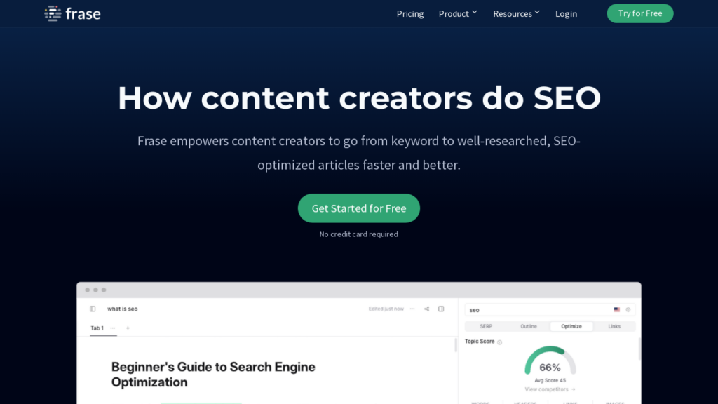 Frase.io: Content Optimization Tool for SEO Success