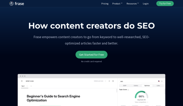 Frase.io: Content Optimization Tool for SEO Success