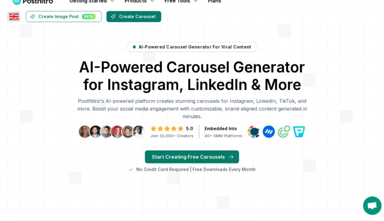 PostNitro.ai: AI Carousel Creator for Social Media Marketing