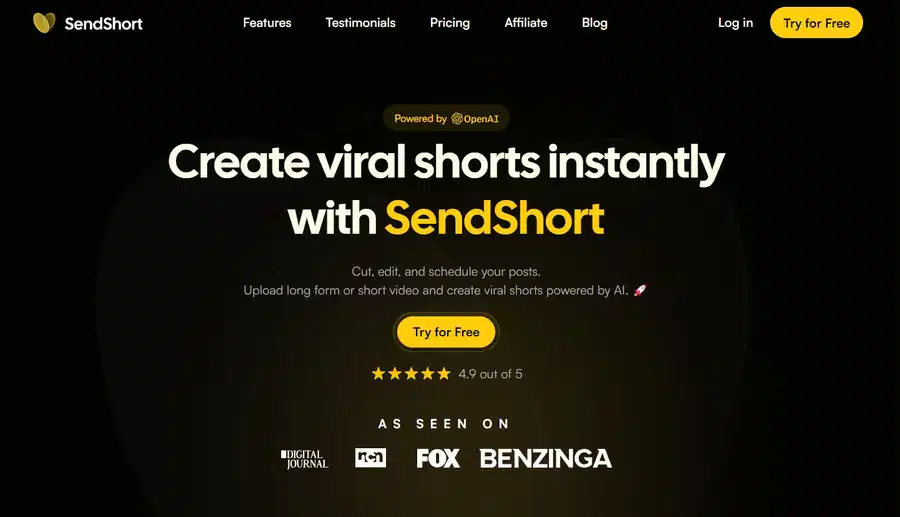 SendShort.ai: AI Video Clipper for Viral Social Content