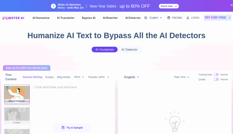 WoterAI: Humanize AI Text While Bypassing Detection Systems