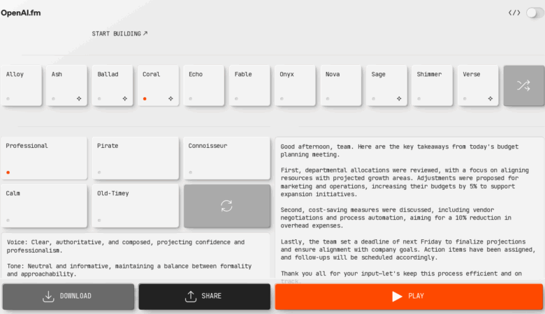 OpenAI.fm: AI Voice Technology Benchmarks and Implementation