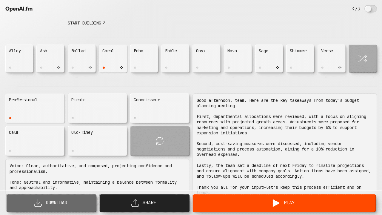 OpenAI.fm: AI Voice Technology Benchmarks and Implementation