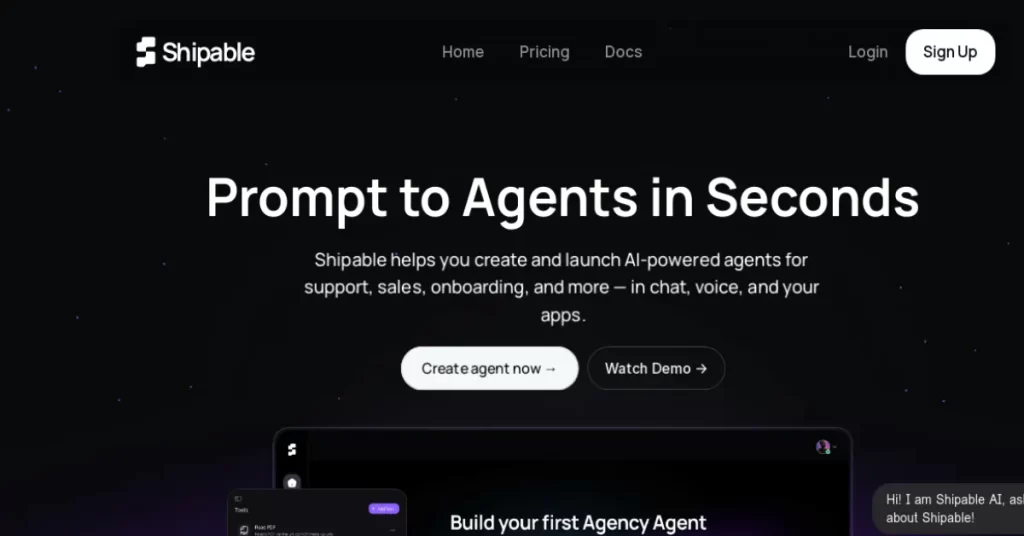 Shipable.ai: AI agents on multiple channels without Code