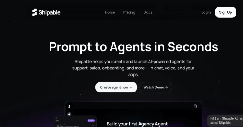 Shipable.ai: AI agents on multiple channels without Code