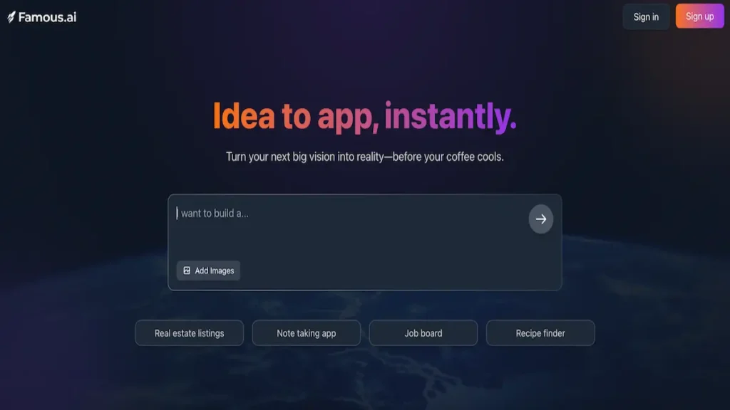 Famous.ai: Turn Any Idea Into Working Apps Without Code