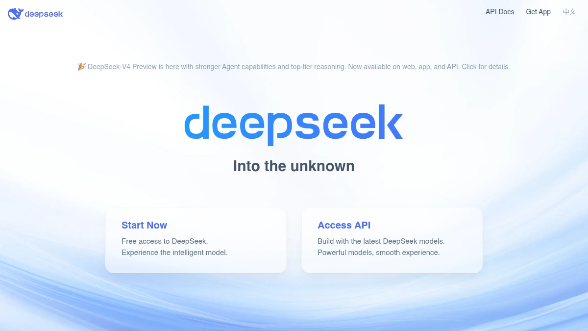 DeepSeek AI review 2026 showing the V4 chat app interface